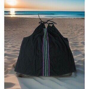 Knox Rose Women's Black Tank Top Embroidered Size Large